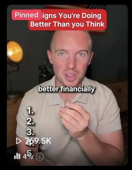 Joe Hardy TikTok, 5 signs you're doing better than you think, 769,500 views