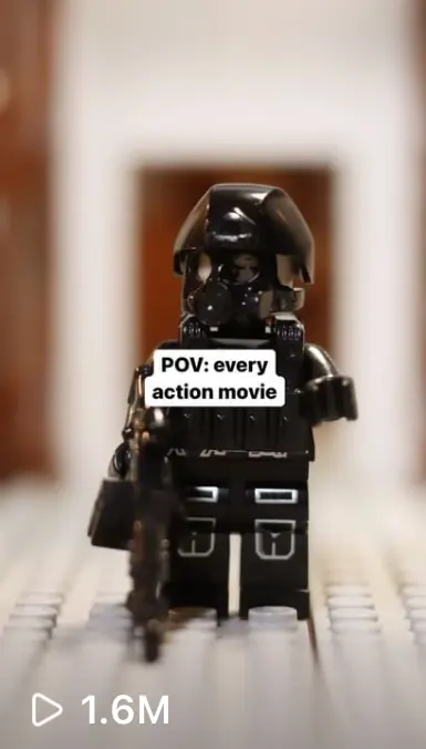 Lego stop-motion TikTok, 1.6 million views