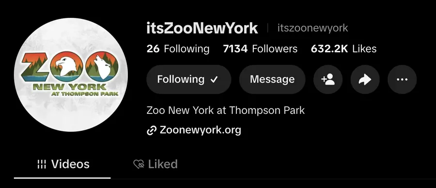 TikTok profile of @itszoonewyork, Zoo New York at Thompson Park: 7,134 followers, 632.2K likes