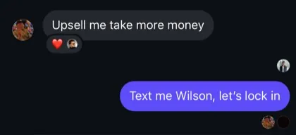 screenshot of a real client message about First Million Views