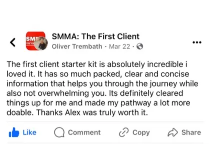 screenshot of a real client message about First Million Views