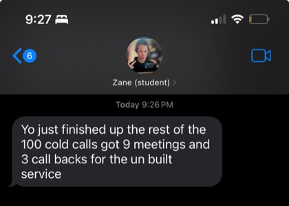 screenshot of a real client or community message about First Million Views